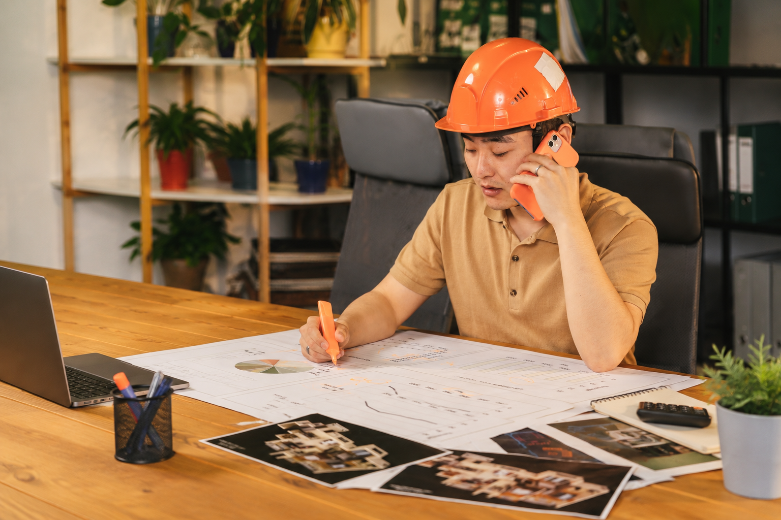 Homeowner calling a contractor